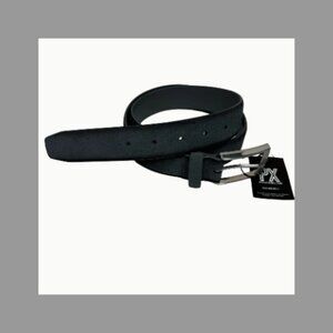 NWT LPX Grey Genuine Suede Leather Belt Satin Silver Buckle Size 32